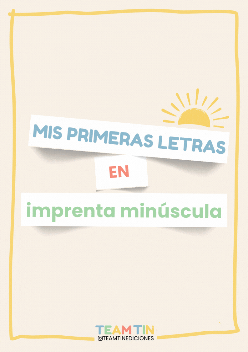 Vista animada del interior de Mis Primeras Letras en Imprenta Minúscula