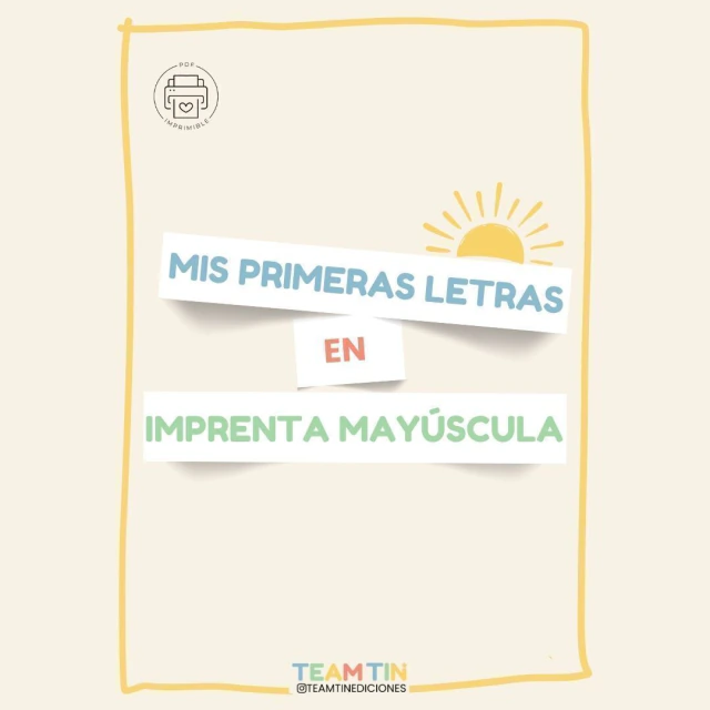 Portada real de Mis Primeras Letras en Imprenta Mayúscula